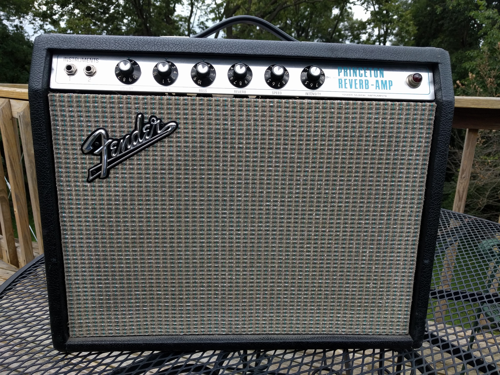 Front of a 1971 Fender Princeton Reverb amplifier